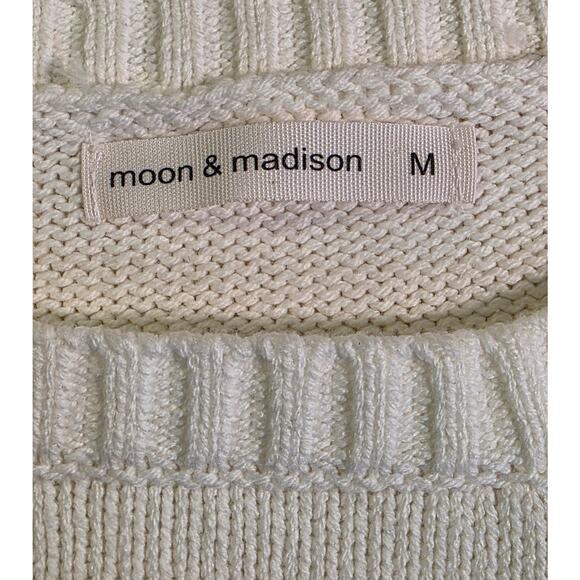Madison & Moon Cropped Sweater Off White Size M "Cheers" - Picture 4 of 5